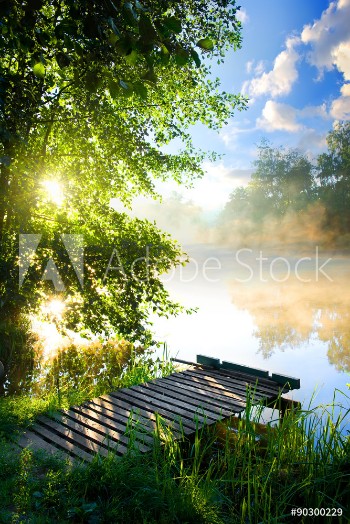 Image de Fishing pier on river